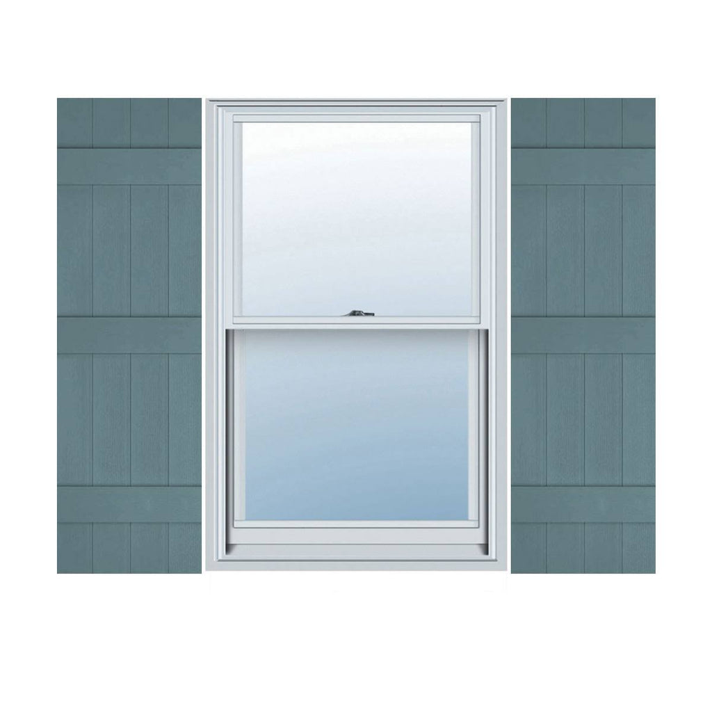 Wedgewood Blue Vinyl Board-n-Batten Shutters C225663