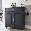White Kitchen Island with Storage on Wheels A297