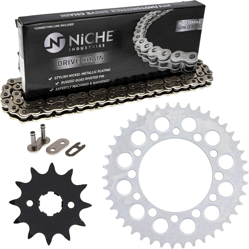 Drive Sprocket Chain Combo Front 12 Rear 42 Tooth 520NZ Standard 88 Links Pack of 2 P8108