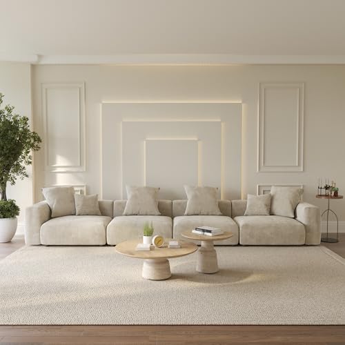 Oversized Corduroy 3 Seater Sectional Sofa I725943