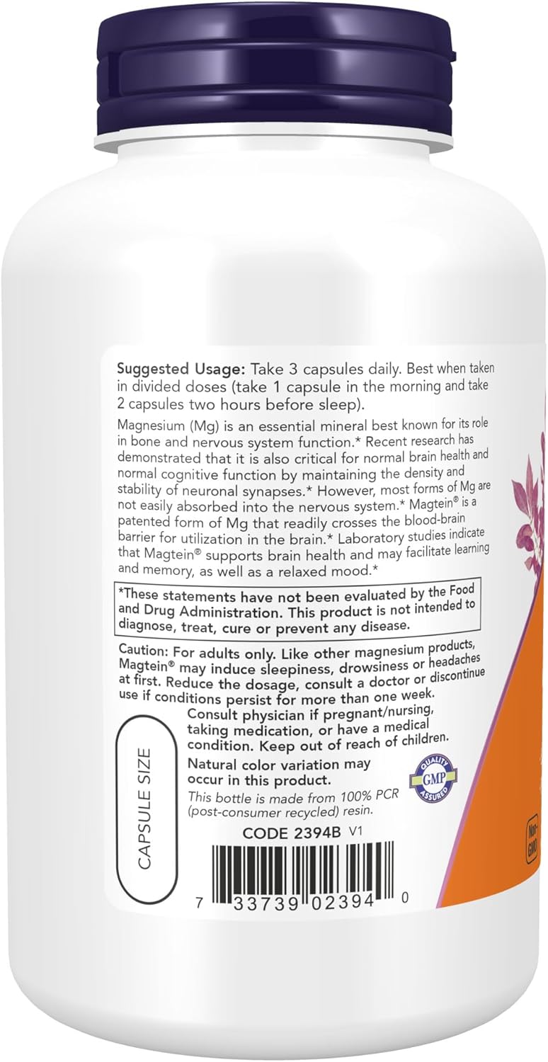 180 Veg Capsules Magnesium L-Threonate K316