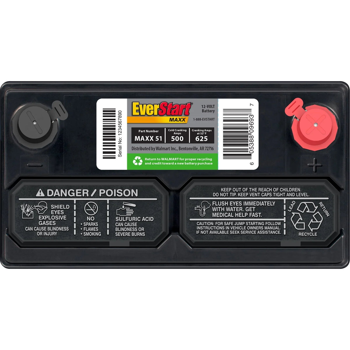 Group Size 51 12 Volt 500 CCA Lead Acid Automotive Battery G3033