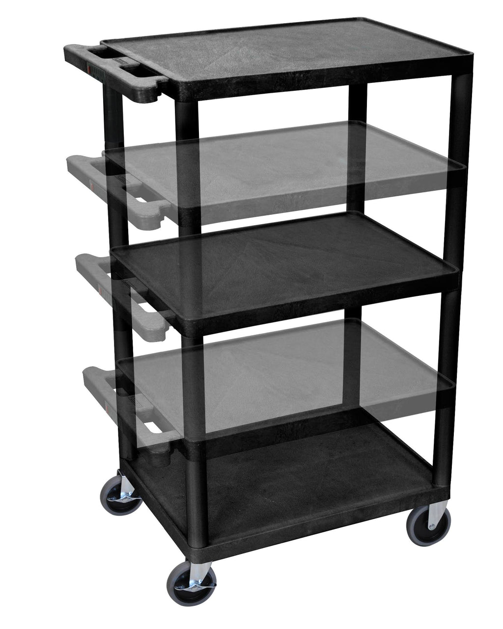 Black Multi Height Presentation Cart with Electric L993877