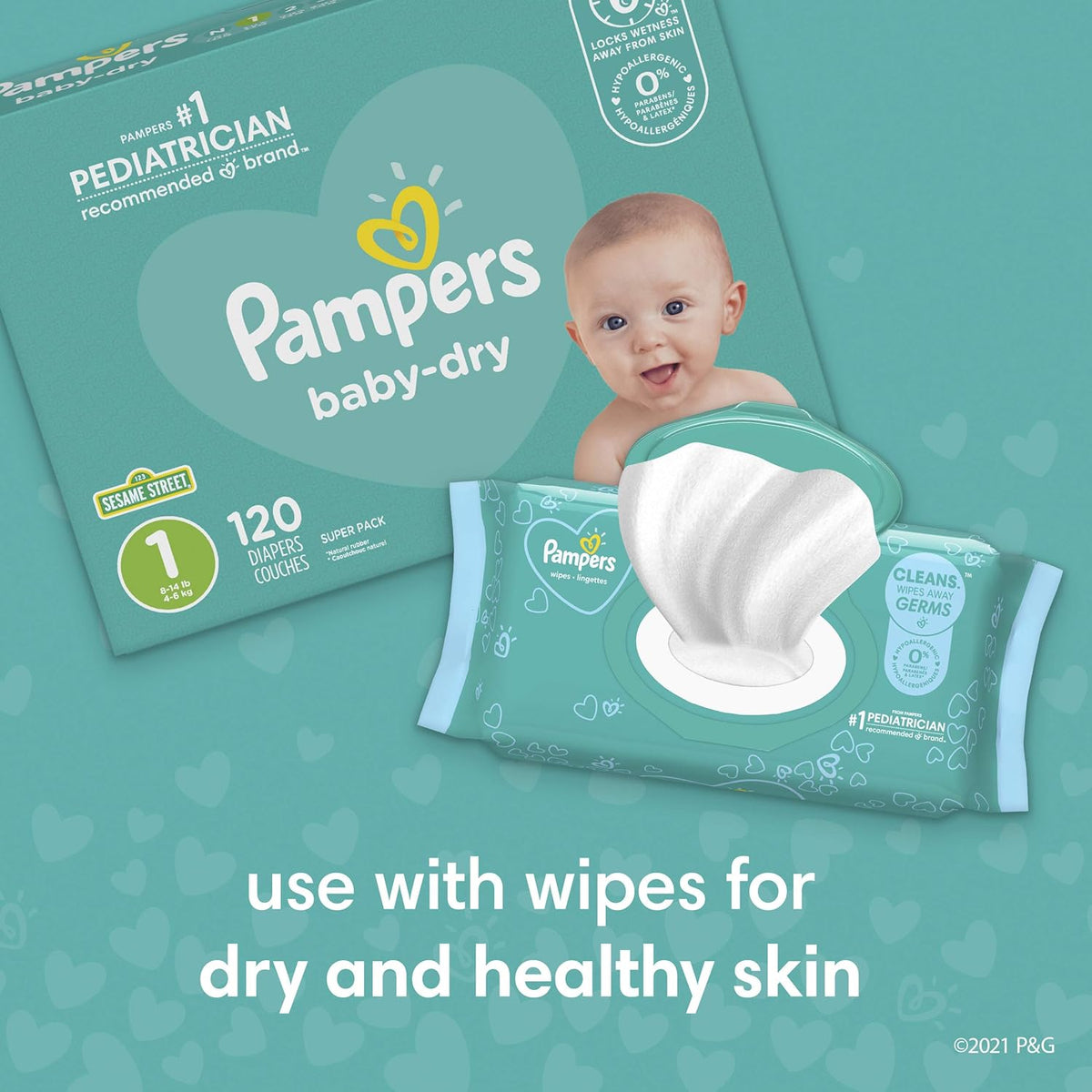Size 4 Baby Dry Diapers, 28 Count R484095