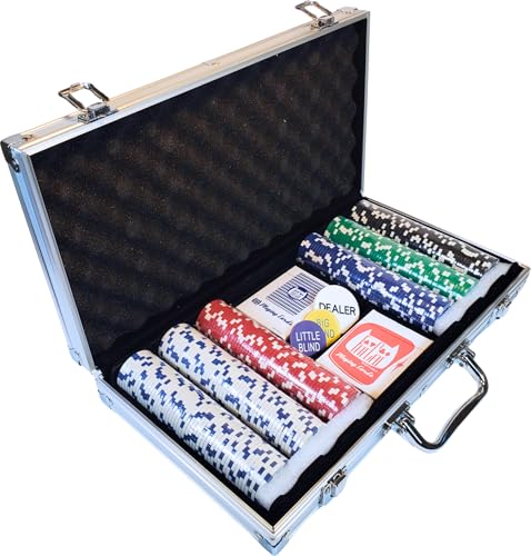 500 Striped Dice Claytec Poker Chip Set with Aluminum Case B188881