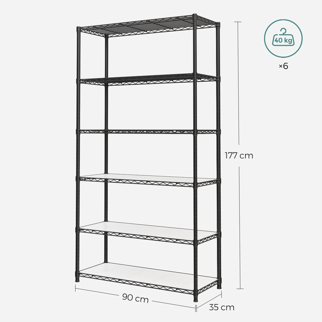 6-Tier Black Wire Shelving Unit T2572