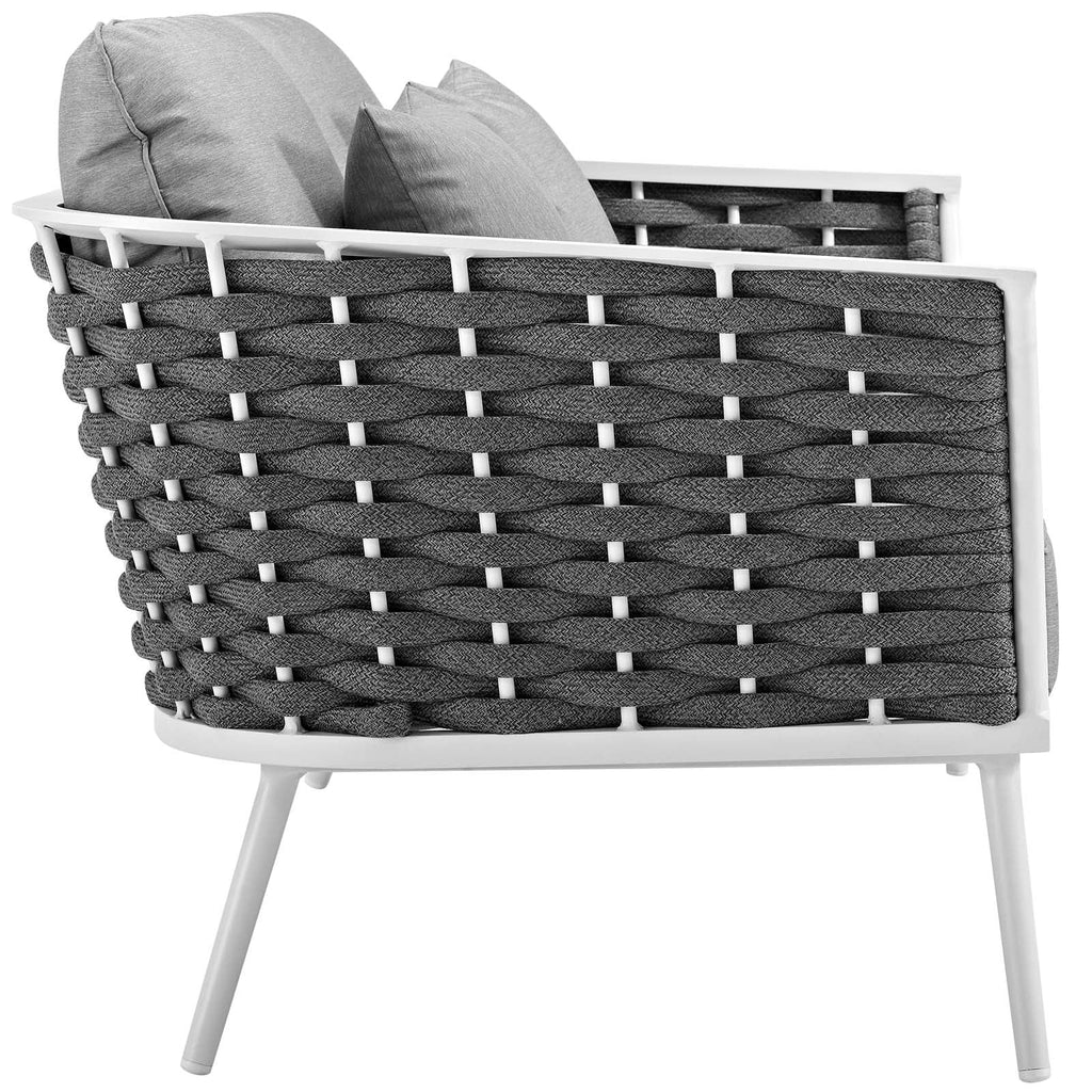White Gray 4 Piece Outdoor Aluminum Sectional Sofa Set Z68339