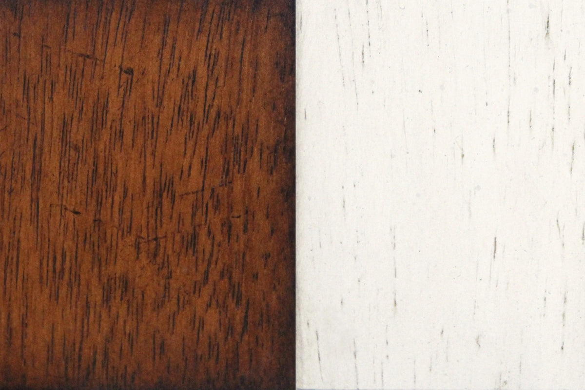 Antique White and Brown Rectangular Dining Table T95308