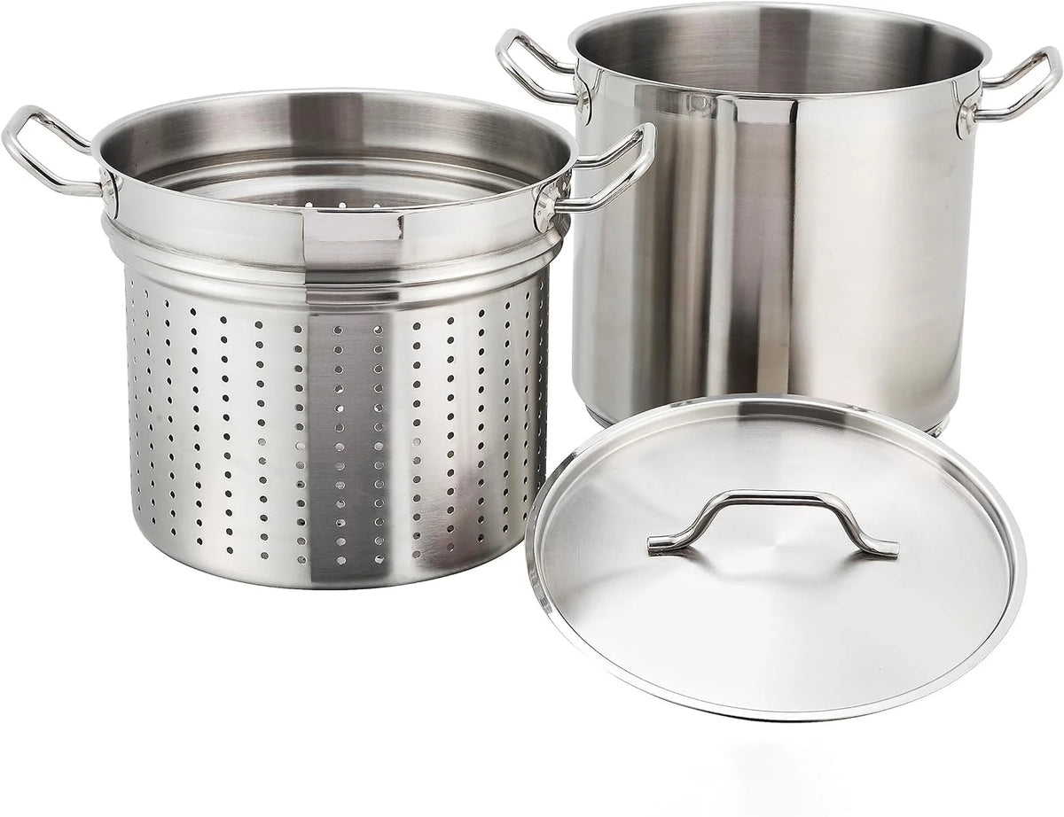 20 Quart Stainless Steamer/Pasta Cooker with Cover A7887
