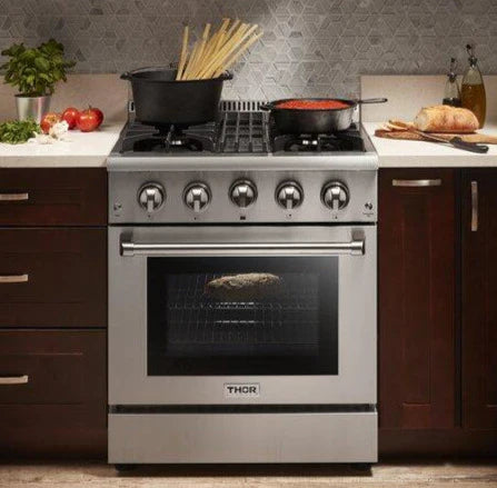 30 in. Natural Gas Burner Electric Oven Range in Stainless Steel A9346