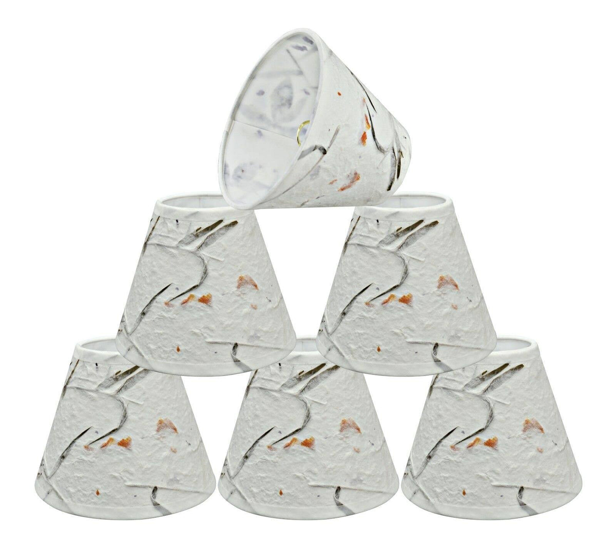 6 Pack Off-White Chandelier Clip-On Lamp Shade Set T737