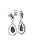 10kt White Gold Diamond Dangle Earrings 1/2 Cttw A10945