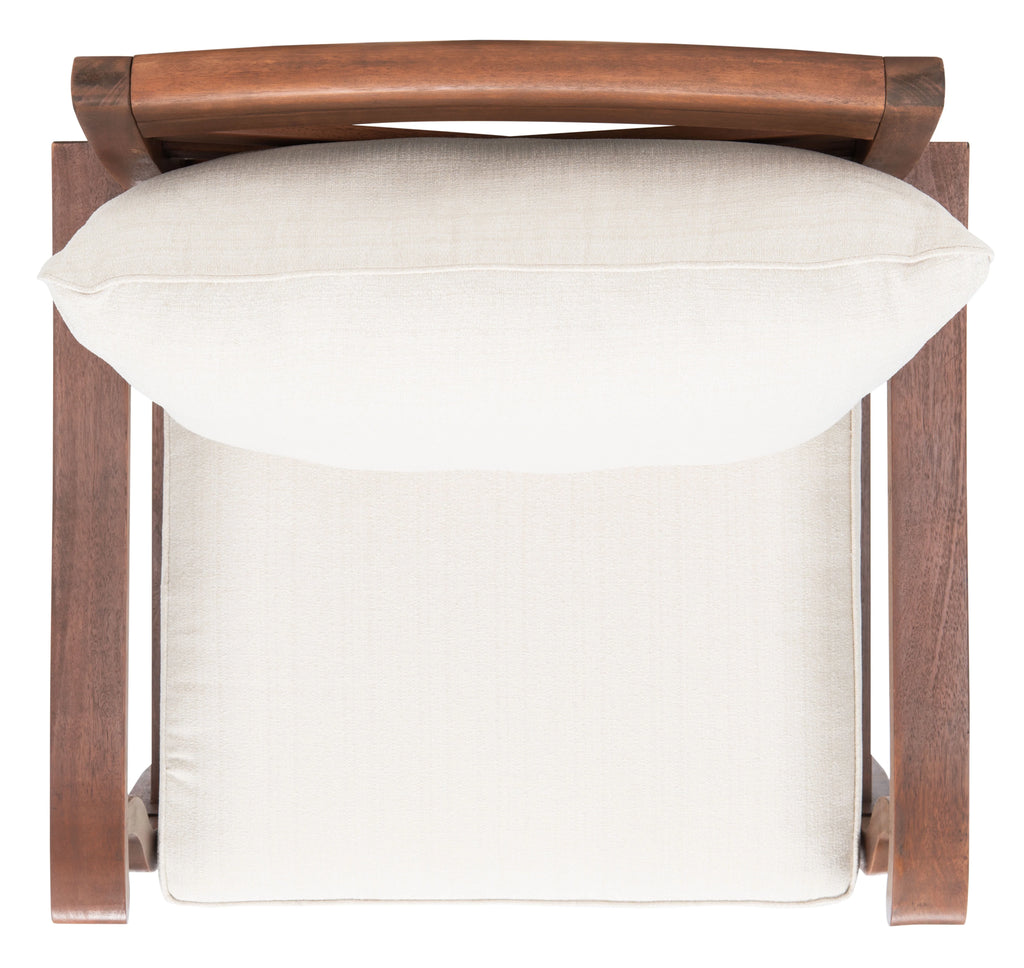 Natural Beige Eucalyptus Wood Accent Chair P9042