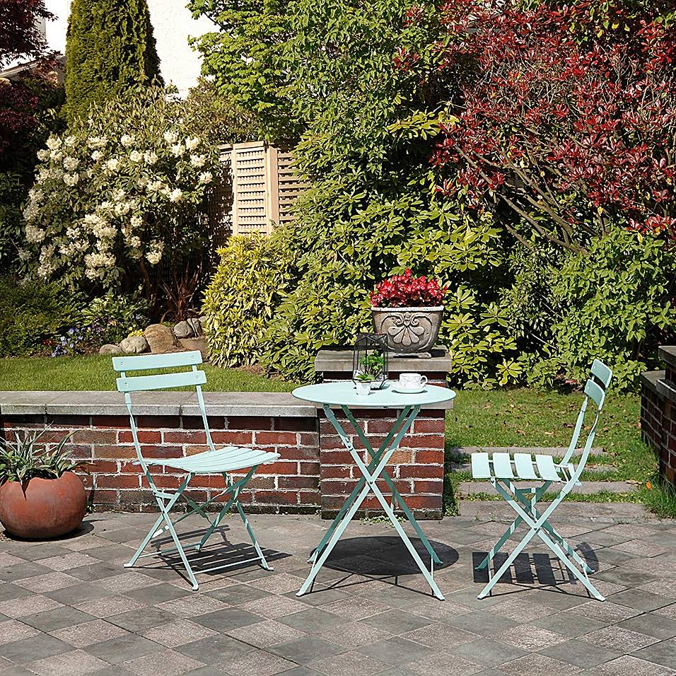 3-Piece Foldable Bistro Furniture Set in Mint Green L980071