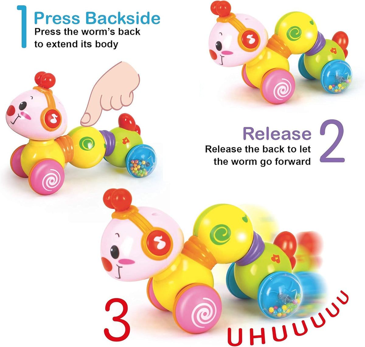 Press and Go Baby Crawling Toys with Light up Music D58870
