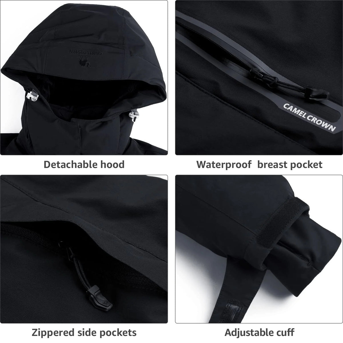 Waterproof Ski Jacket with Detachable Hood H1242