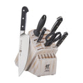 7pc Knife Set in White Rustic Rubberwood Block G432
