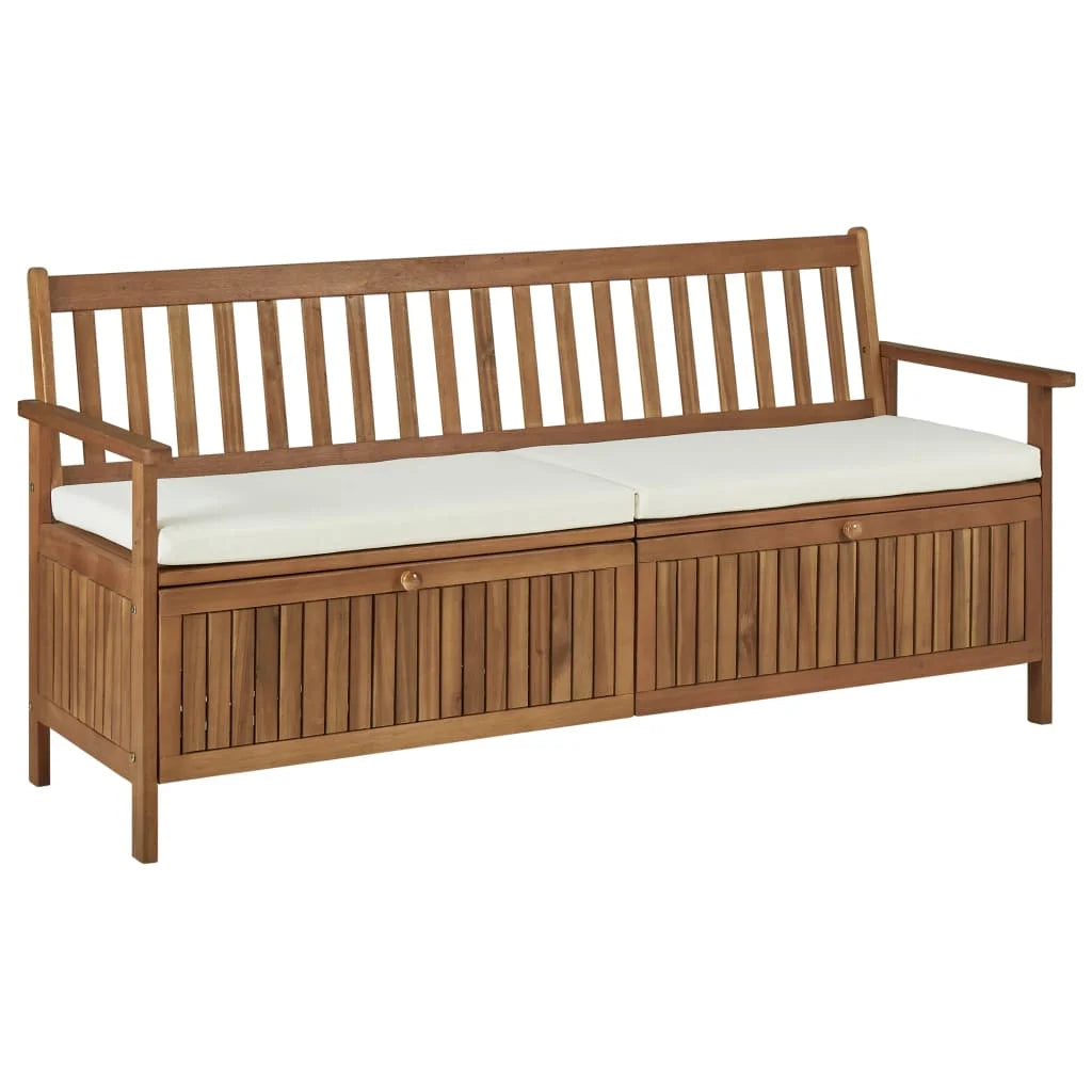 Solid Acacia Wood Storage Bench with Cushion T161808