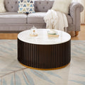 Round Coffee Table with Storage, Black O8710