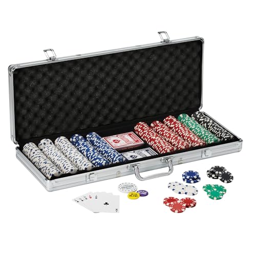 500 Striped Dice Claytec Poker Chip Set with Aluminum Case B188881