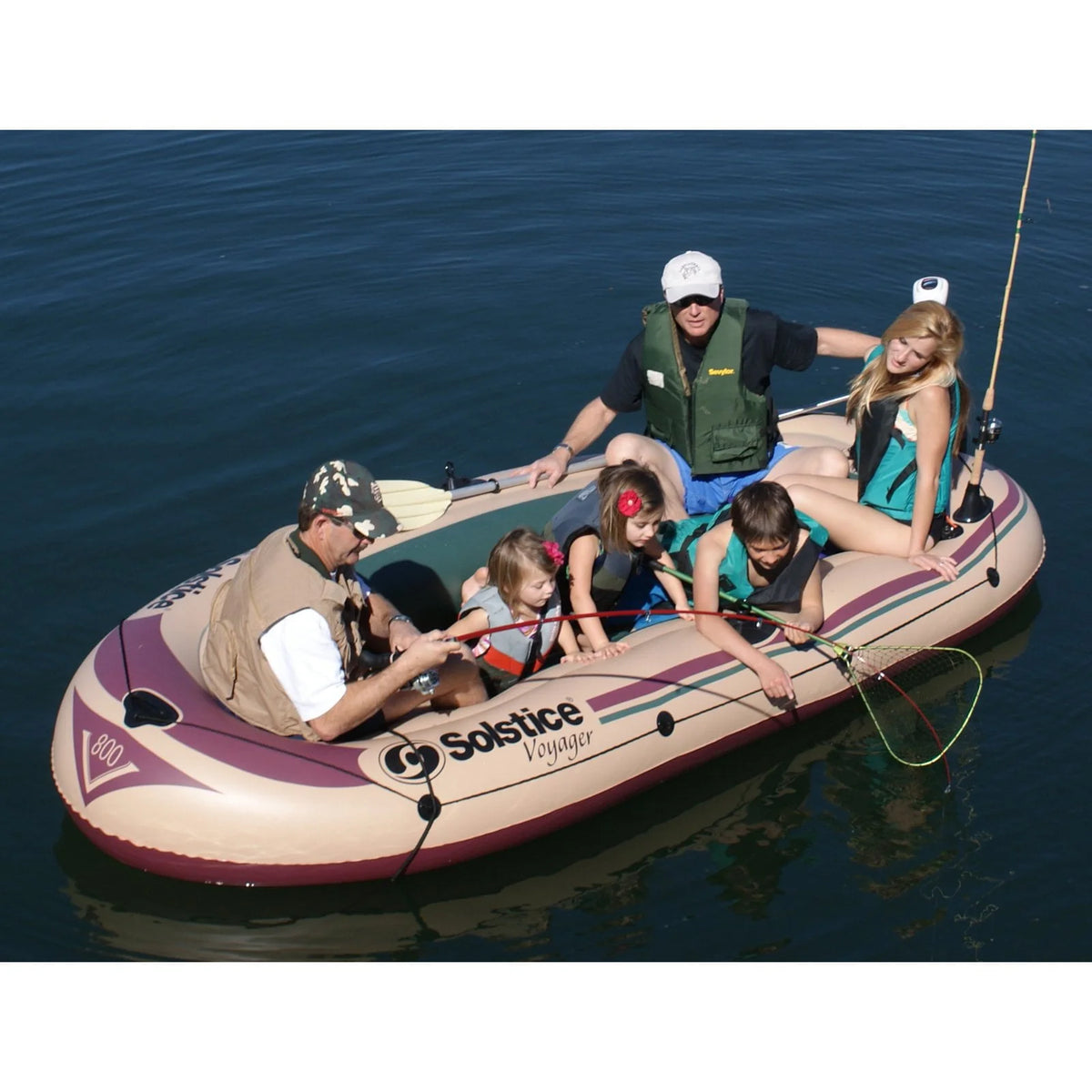 6-Person Inflatable Fishing Boat with Rod Holder Q64277