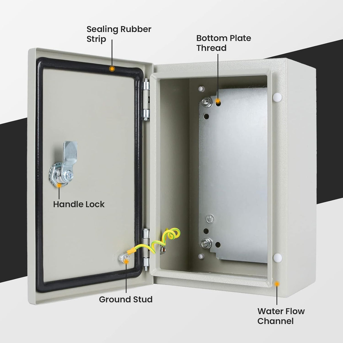 Metal Electrical Box IP65 Waterproof & Dustproof Outdoor Junction Box 8x8x12 E7659