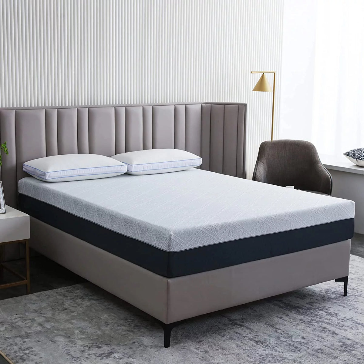 King 8 Inch Bamboo Charcoal Gel Memory Foam Mattress I255