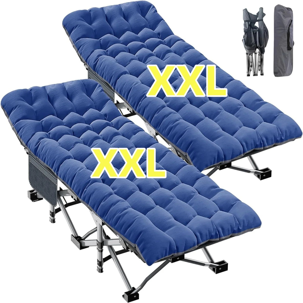 Oversized Heavy Duty Camping Cot with Mattress 2 Pack B830268