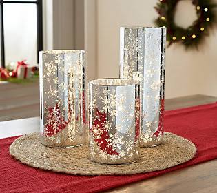 Silver Illuminated Snowflake Hurricanes G3594
