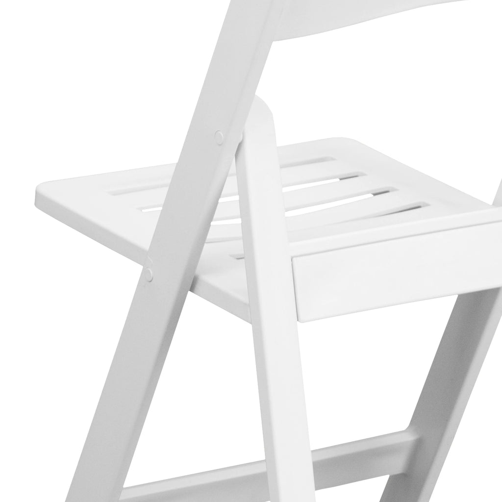 2 Pack 800 lb. Capacity White Resin Folding Chair D890