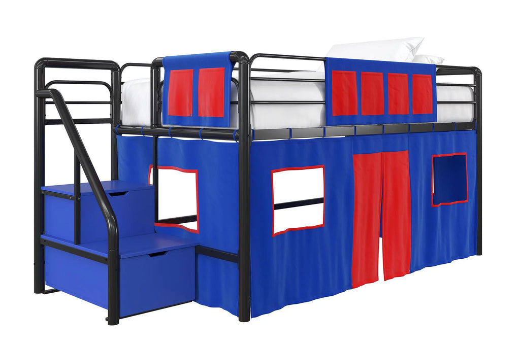 Blue and Red Loft Bed Curtain Set Q177474