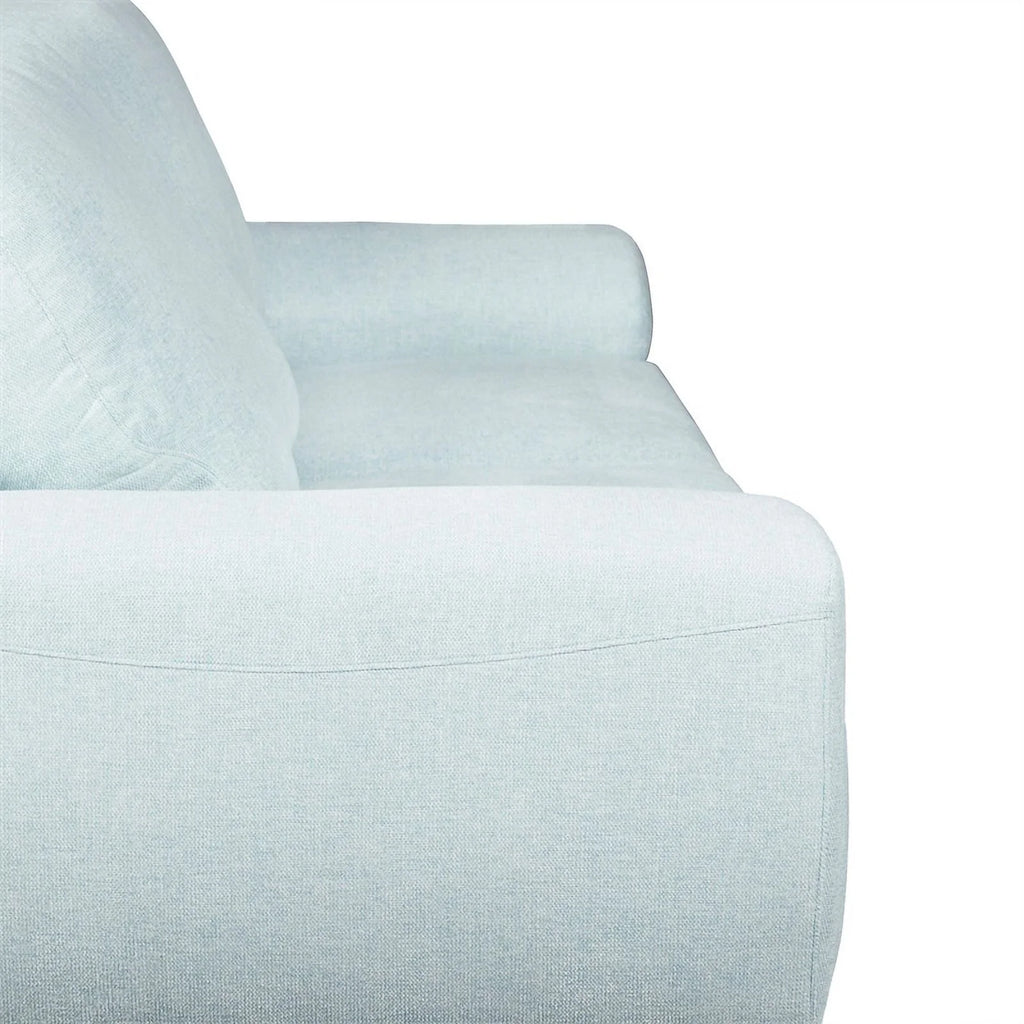 Light Blue Fabric Upholstered Wooden Sofa O879