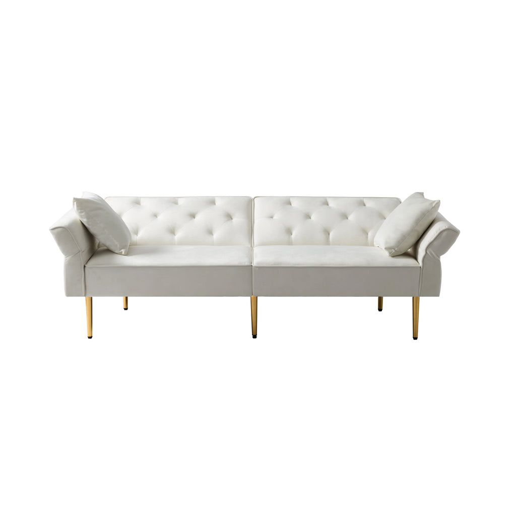 Velvet Futon Sofa Bed with 3 Adjustable Positions N235084