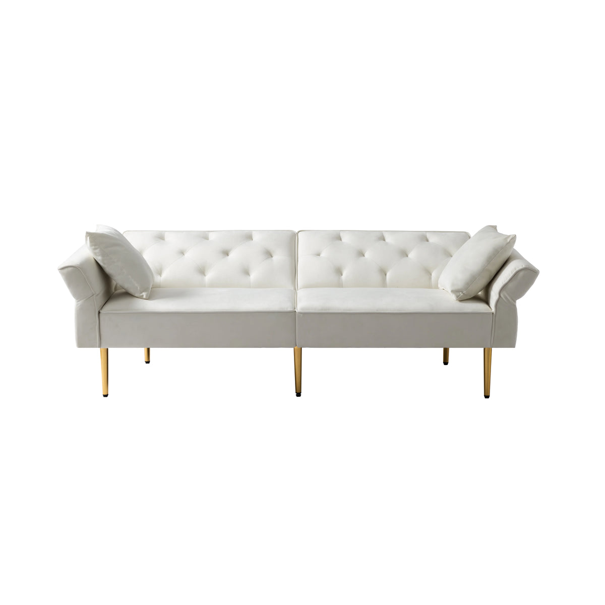 Velvet Futon Sofa Bed with 3 Adjustable Positions N235084
