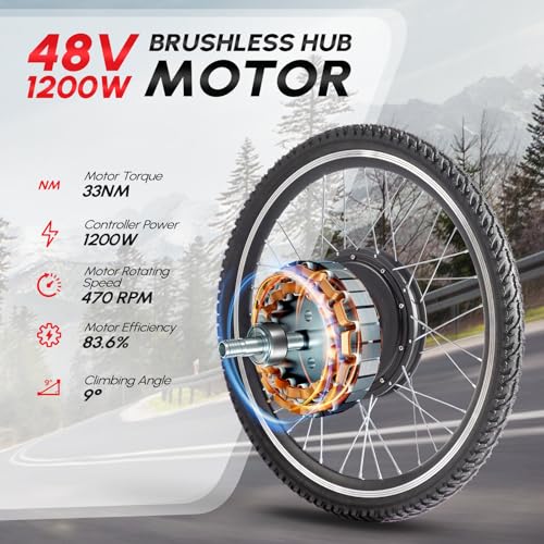 48V 1200W 26" Electric Bike Hub Motor Kit L62185