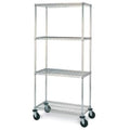 24 in. Deep 4-Shelf Mobile Cart Chrome Q4473