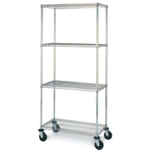 24 in. Deep 4-Shelf Mobile Cart Chrome Q4473