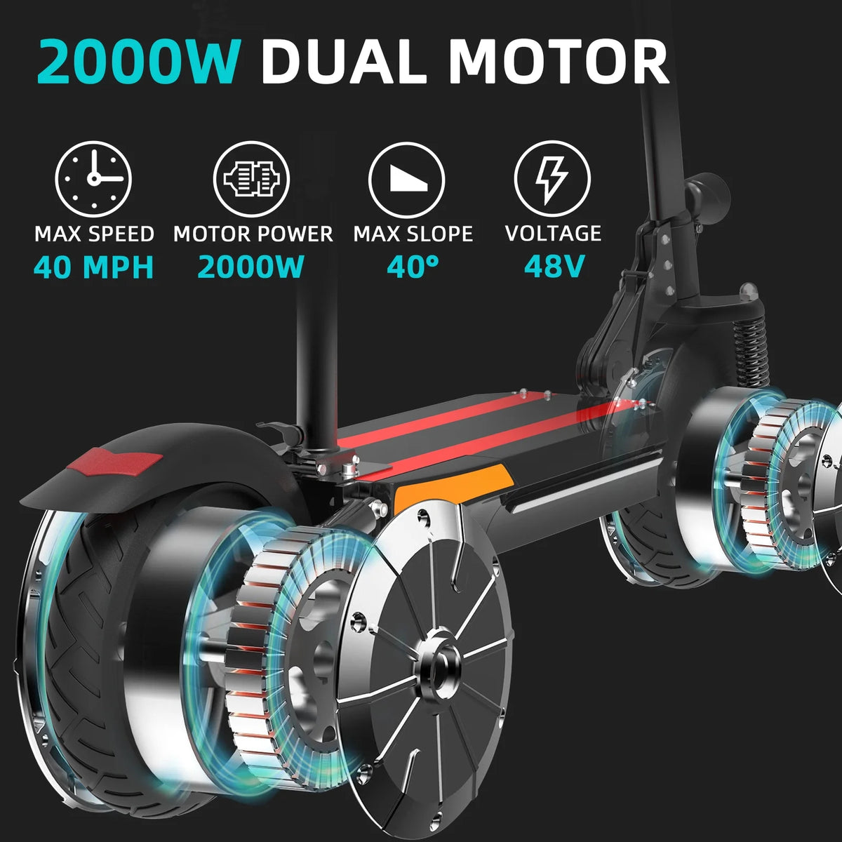 2000W Dual Motor Foldable Electric Scooter J403701