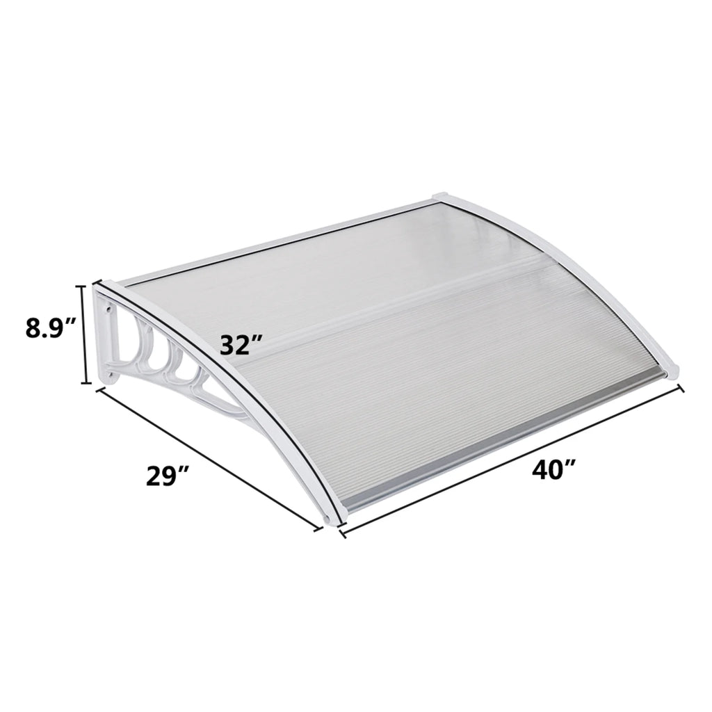 40''x32'' Clear Polycarbonate Window Awning Canopy P570385