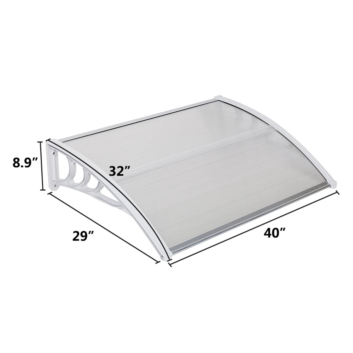 40''x32'' Clear Polycarbonate Window Awning Canopy P570385