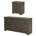 Gray 6-Drawer Double Dresser and 2-Drawer Nightstand A3586