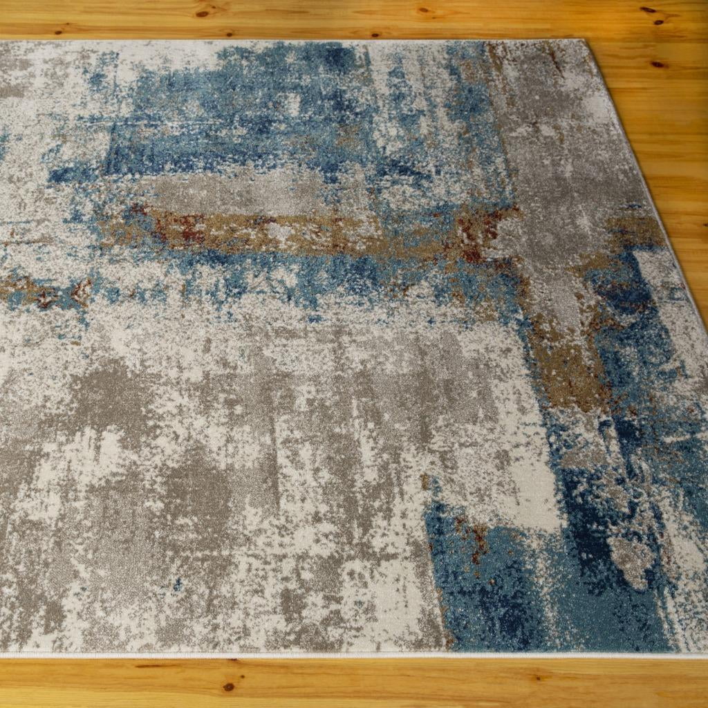 Modern Multicolor 9x12 Abstract Area Rug V883497