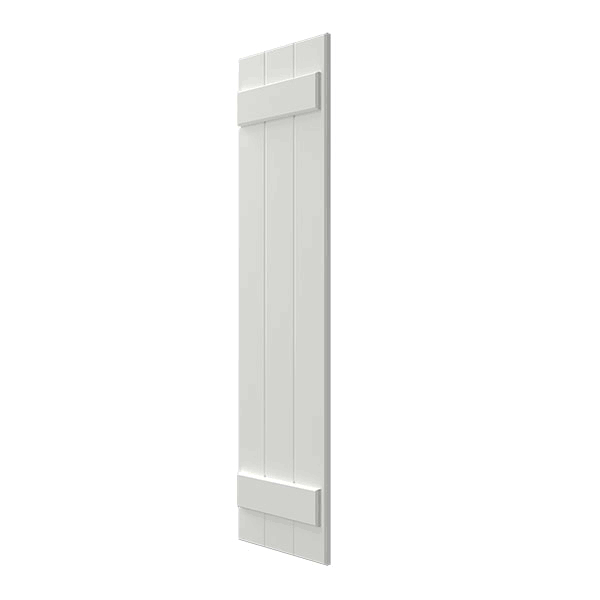 White Composite Board-n-Batten Shutters (Per Pair) O819098