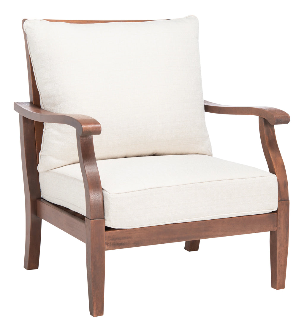Natural Beige Eucalyptus Wood Accent Chair P9042