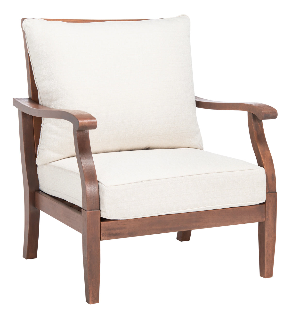Natural Beige Eucalyptus Wood Accent Chair P9042
