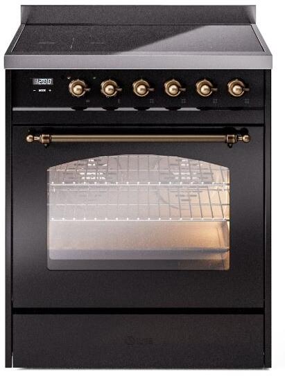 30 Induction Range with Electric Oven in Black E7981