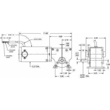 DC Gearmotor, 90 VDC H217995