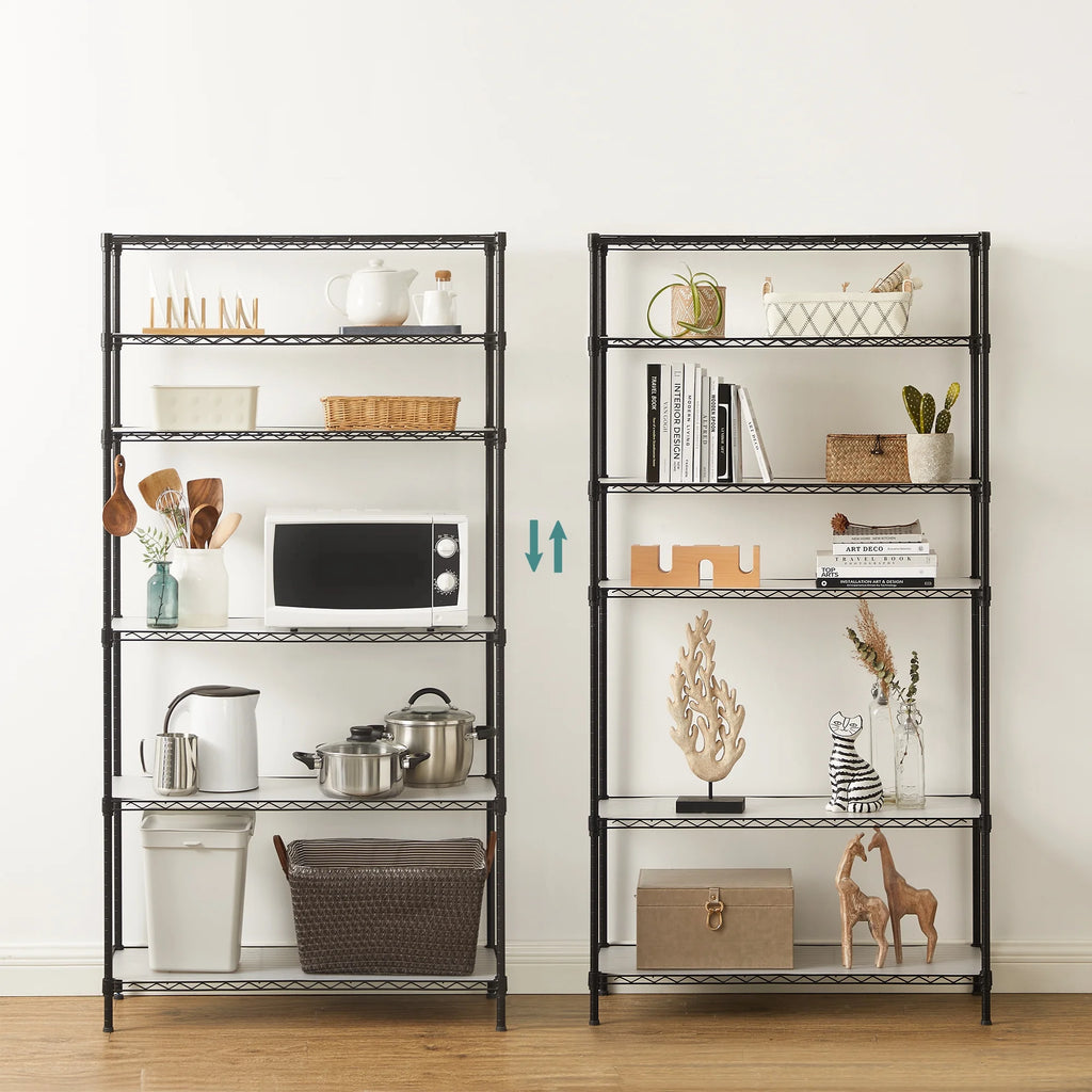 6-Tier Black Wire Shelving Unit T2572