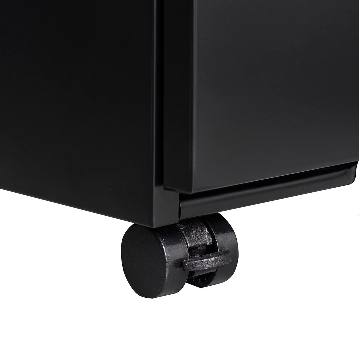 Black 3 Drawer Metal File Cabinet on Wheels Q35944