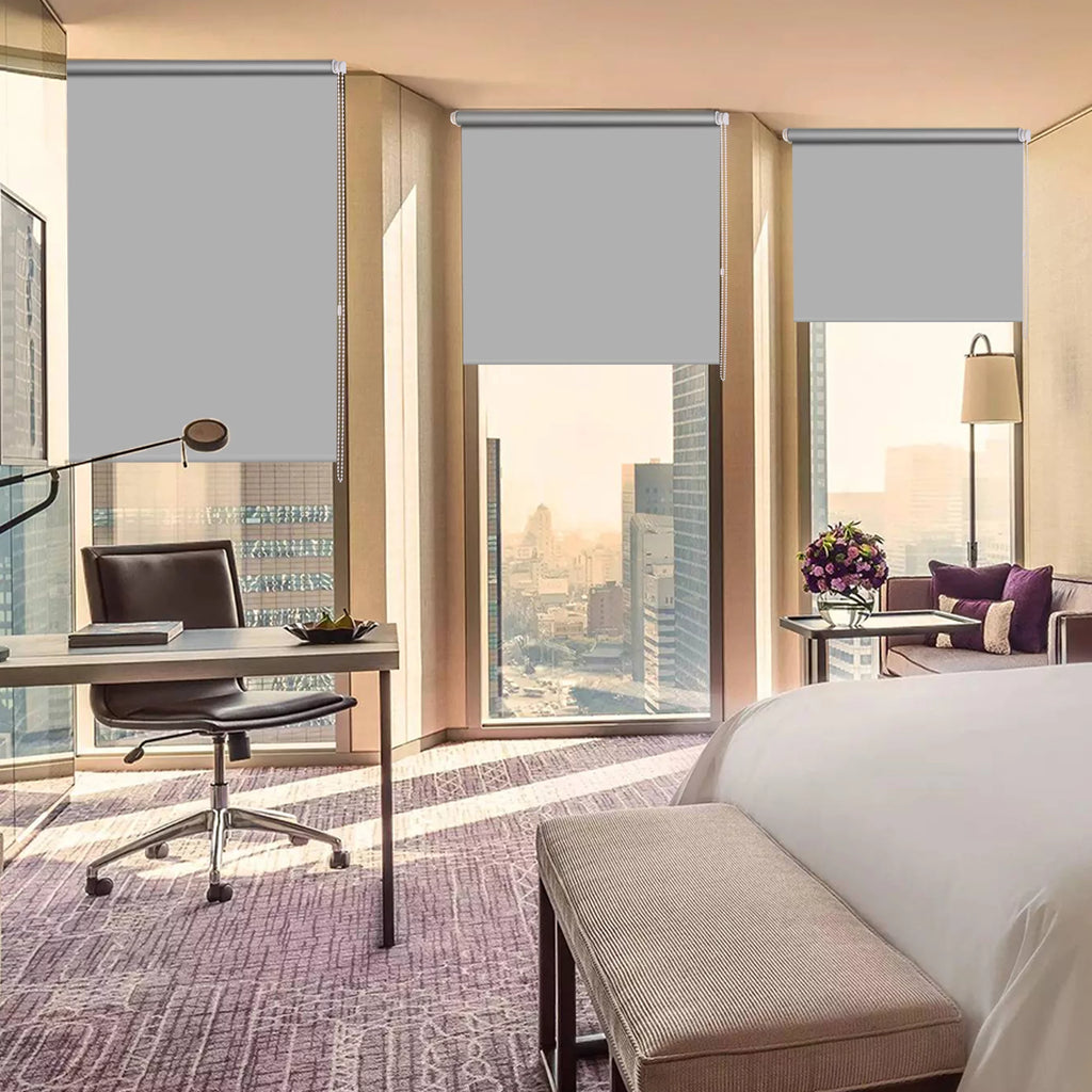 100% Blackout Waterproof Fabric Window Roller Shades Y378670